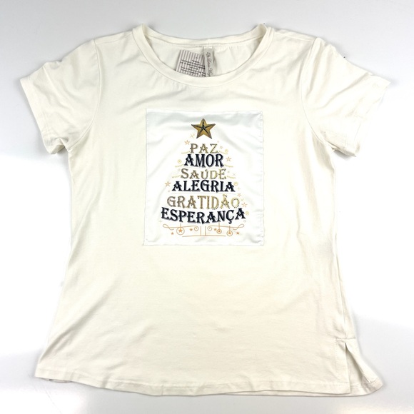 Tops - Women’s Peace & Love Ivory T Shirt Size Small NWT